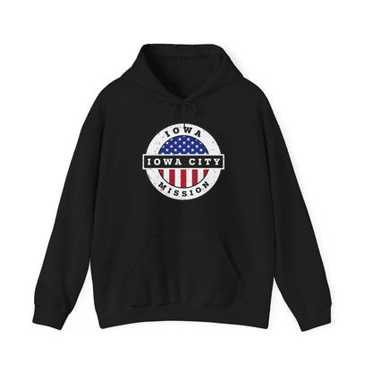 Iowa Iowa City Mission Circular USA Flag Hoodie - Latter-Day Saint LDS Missionary Gift - Book of Mormon