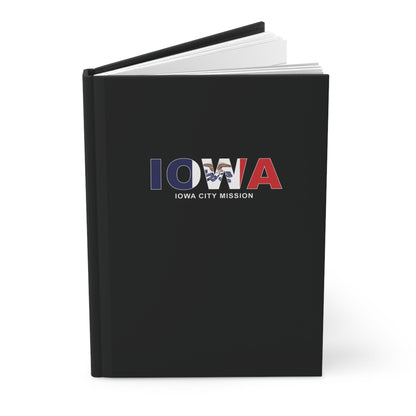 Iowa Iowa City Mission Flag Title Black Hardcover Journal Matte - Latter-Day Saint LDS Missionary Gift - Book of Mormon