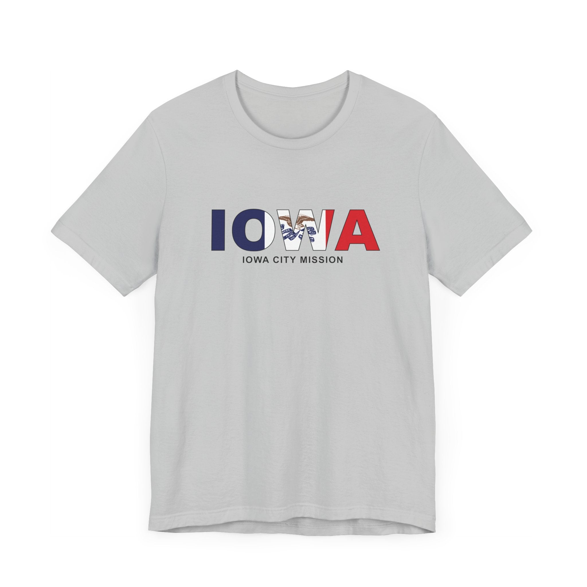 Iowa Iowa City Mission Flag Title T-shirt - Latter-Day Saint LDS Missionary Gift - Book of Mormon