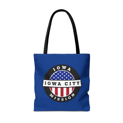 Iowa Iowa City Mission USA Flag Logo Tote Bag Blue - Latter-Day Saint LDS Missionary Gift - Book of Mormon