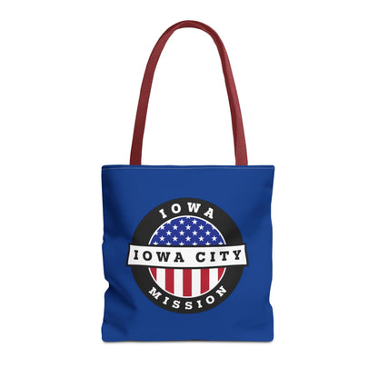 Iowa Iowa City Mission USA Flag Logo Tote Bag Blue - Latter-Day Saint LDS Missionary Gift - Book of Mormon