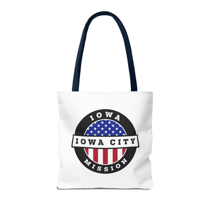 Iowa Iowa City Mission USA Flag Logo Tote Bag White - Latter-Day Saint LDS Missionary Gift - Book of Mormon