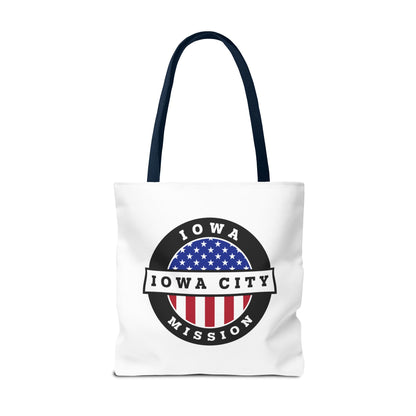 Iowa Iowa City Mission USA Flag Logo Tote Bag White - Latter-Day Saint LDS Missionary Gift - Book of Mormon