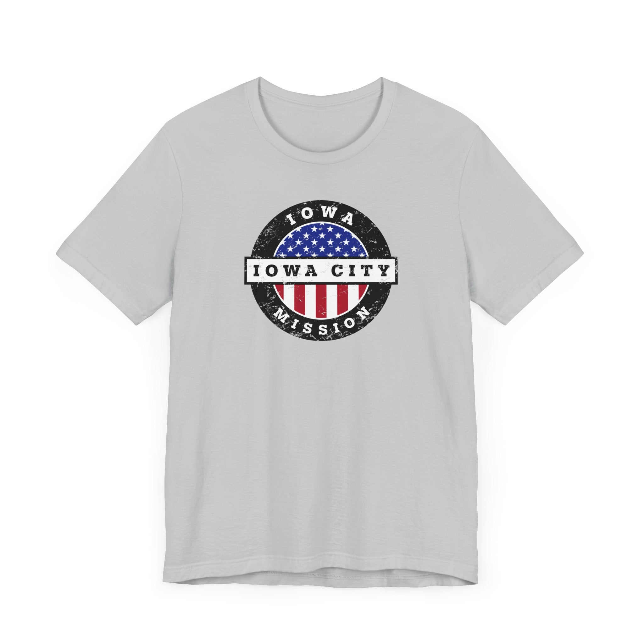Iowa Iowa City Mission Vintage Circular USA Flag T-Shirt - Latter-Day Saint LDS Missionary Gift - Book of Mormon