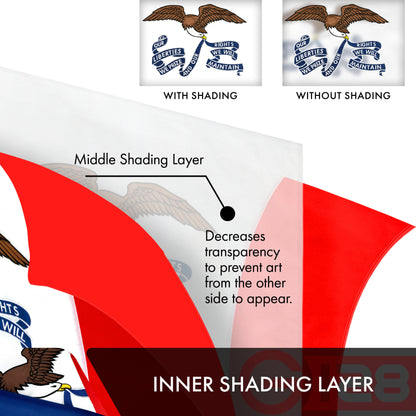 Iowa State Flag 210D Embroidered Polyester 3x5 Ft - Double Sided 3ply