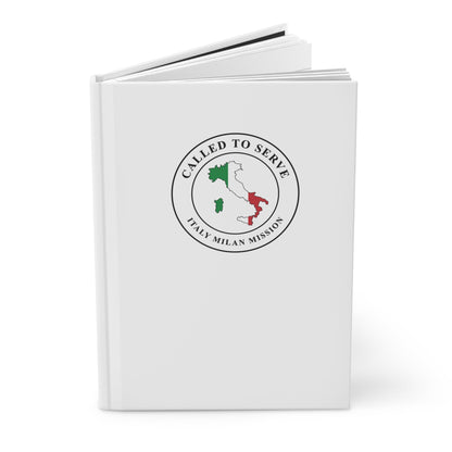 Italy Milan Mission Flag Map Called to Serve White Hardcover Journal Matte - Latter-Day Saint LDS Missionary Gift - Book of Mormon