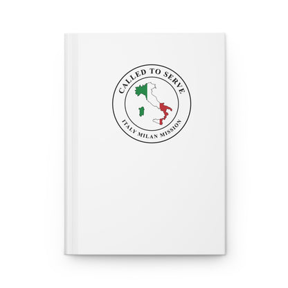 Italy Milan Mission Flag Map Called to Serve White Hardcover Journal Matte - Latter-Day Saint LDS Missionary Gift - Book of Mormon