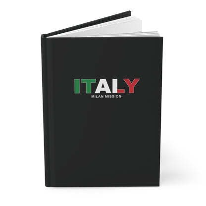 Italy Milan Mission Flag Title Black Hardcover Journal Matte - Latter-Day Saint LDS Missionary Gift - Book of Mormon