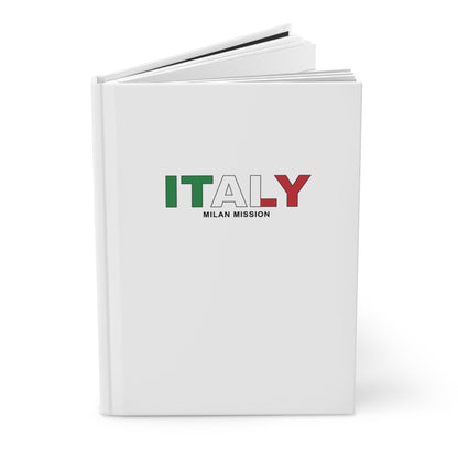 Italy Milan Mission Flag Title White Hardcover Journal Matte - Latter-Day Saint LDS Missionary Gift - Book of Mormon