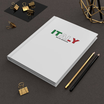 Italy Milan Mission Flag Title White Hardcover Journal Matte - Latter-Day Saint LDS Missionary Gift - Book of Mormon