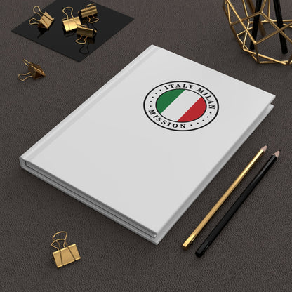 Italy Milan Mission Logo Design White Hardcover Journal Matte - Latter-Day Saint LDS Missionary Gift - Book of Mormon