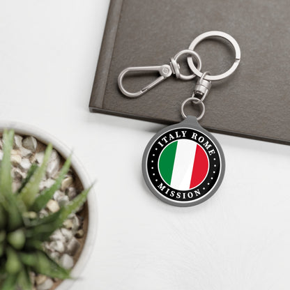 Italy Rome Mission Circle Flag Key Tag - Latter-Day Saint LDS Missionary Gift - Book of Mormon