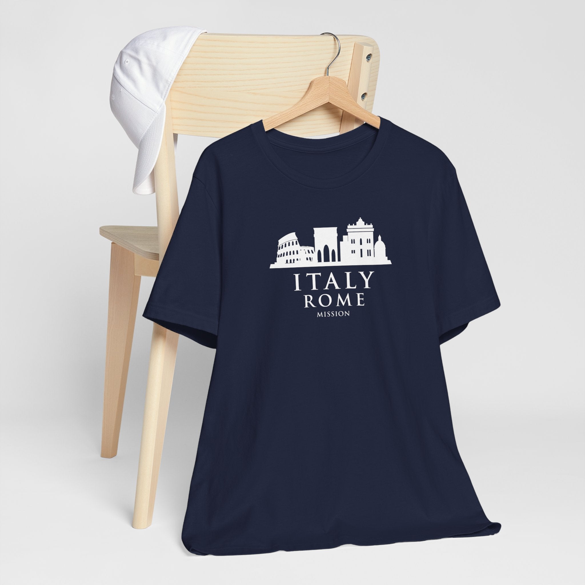 Italy Rome Mission Circular Monochrome Logo T-Shirt - Latter-Day Saint LDS Missionary Gift - Book of Mormon