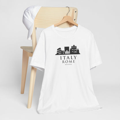 Italy Rome Mission Circular Monochrome Logo T-Shirt - Latter-Day Saint LDS Missionary Gift - Book of Mormon