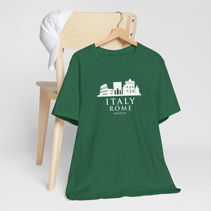 Italy Rome Mission Circular Monochrome Logo T-Shirt - Latter-Day Saint LDS Missionary Gift - Book of Mormon