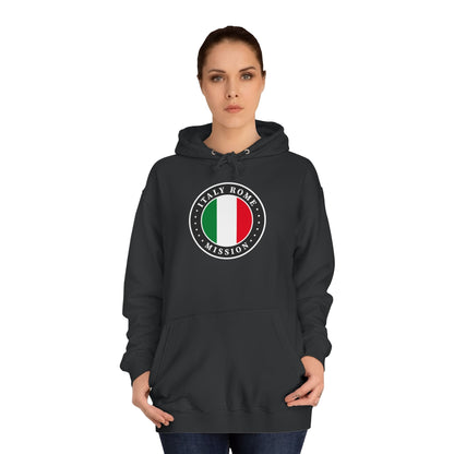 Italy Rome Mission Flag Logo (Black Border) College Hoodie - Latter-Day Saint LDS Missionary Gift - Book of Mormon