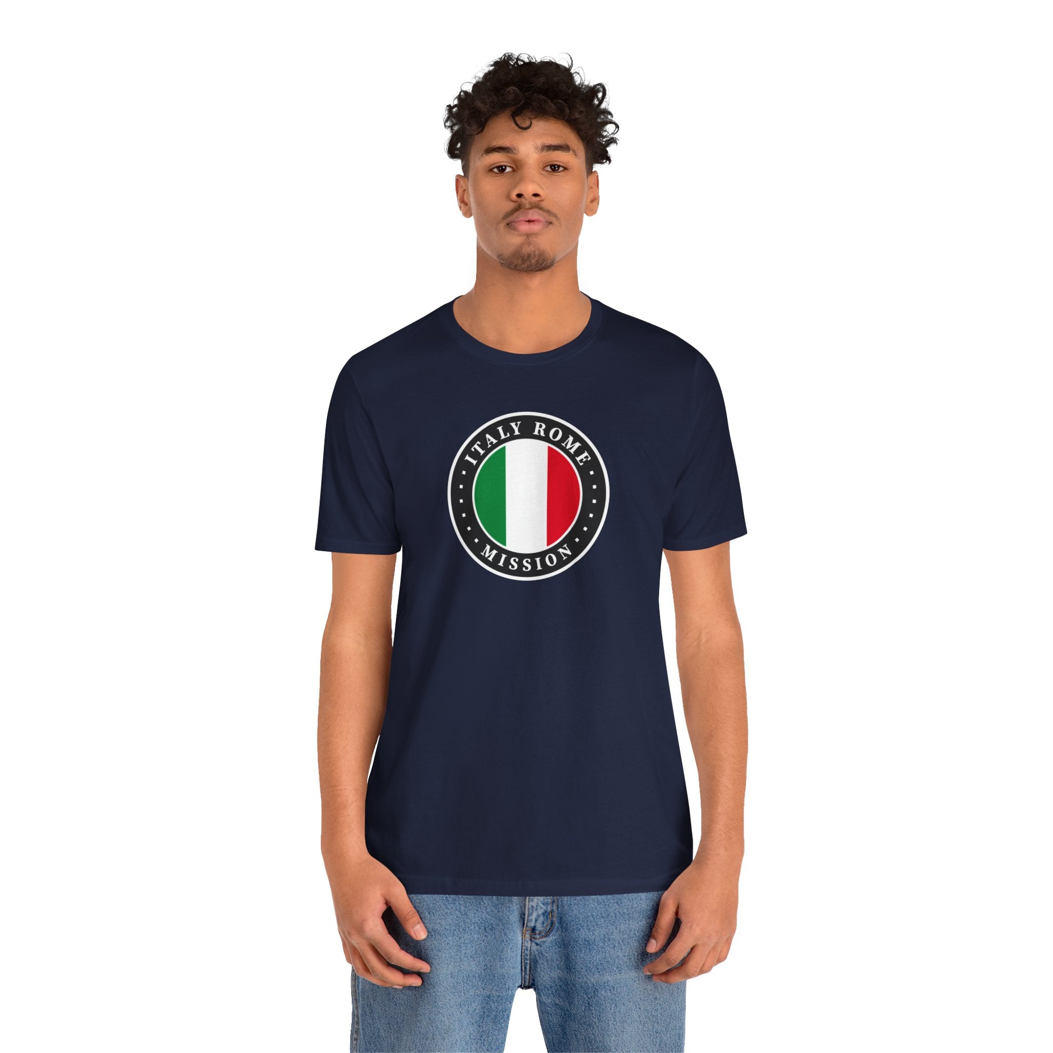 Italy Rome Mission Flag Logo (Black Border) T-shirt - Latter-Day Saint LDS Missionary Gift - Book of Mormon