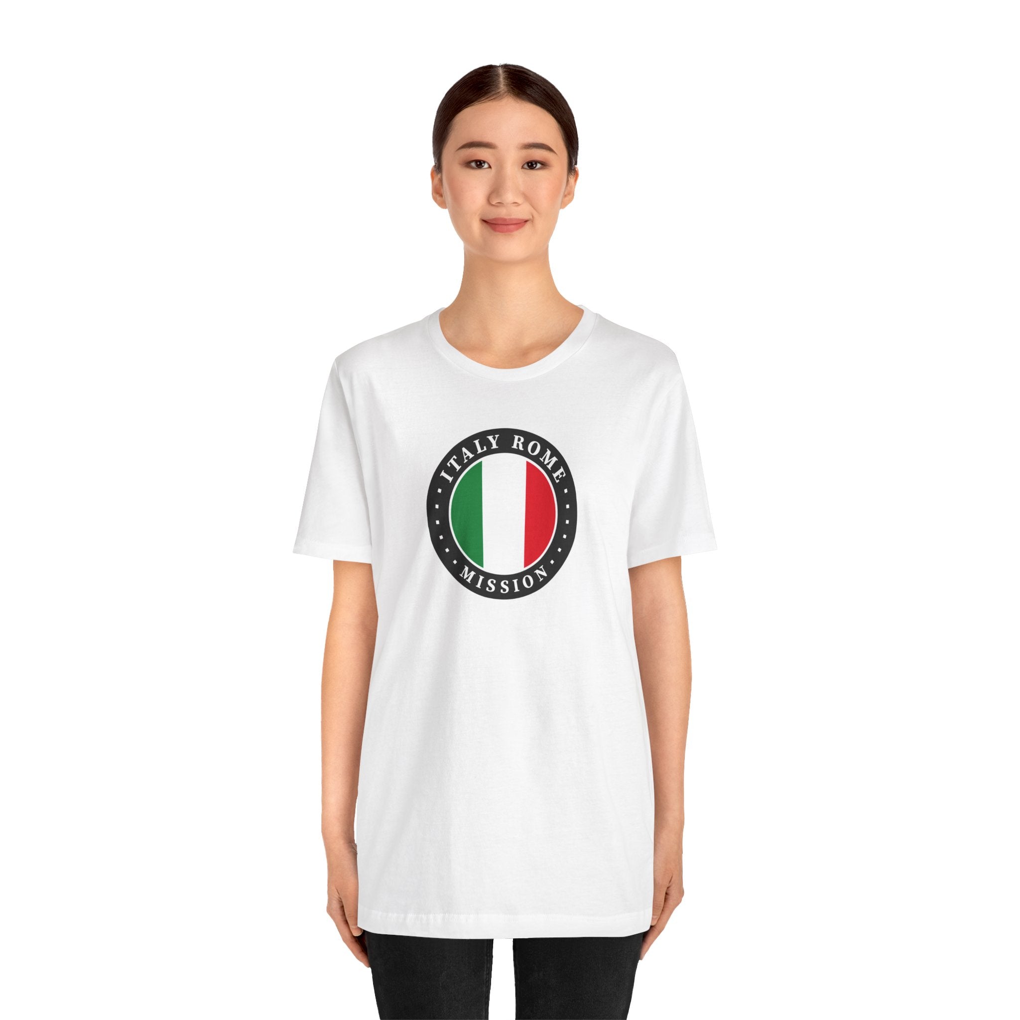 Italy Rome Mission Flag Logo (Black Border) T-shirt - Latter-Day Saint LDS Missionary Gift - Book of Mormon