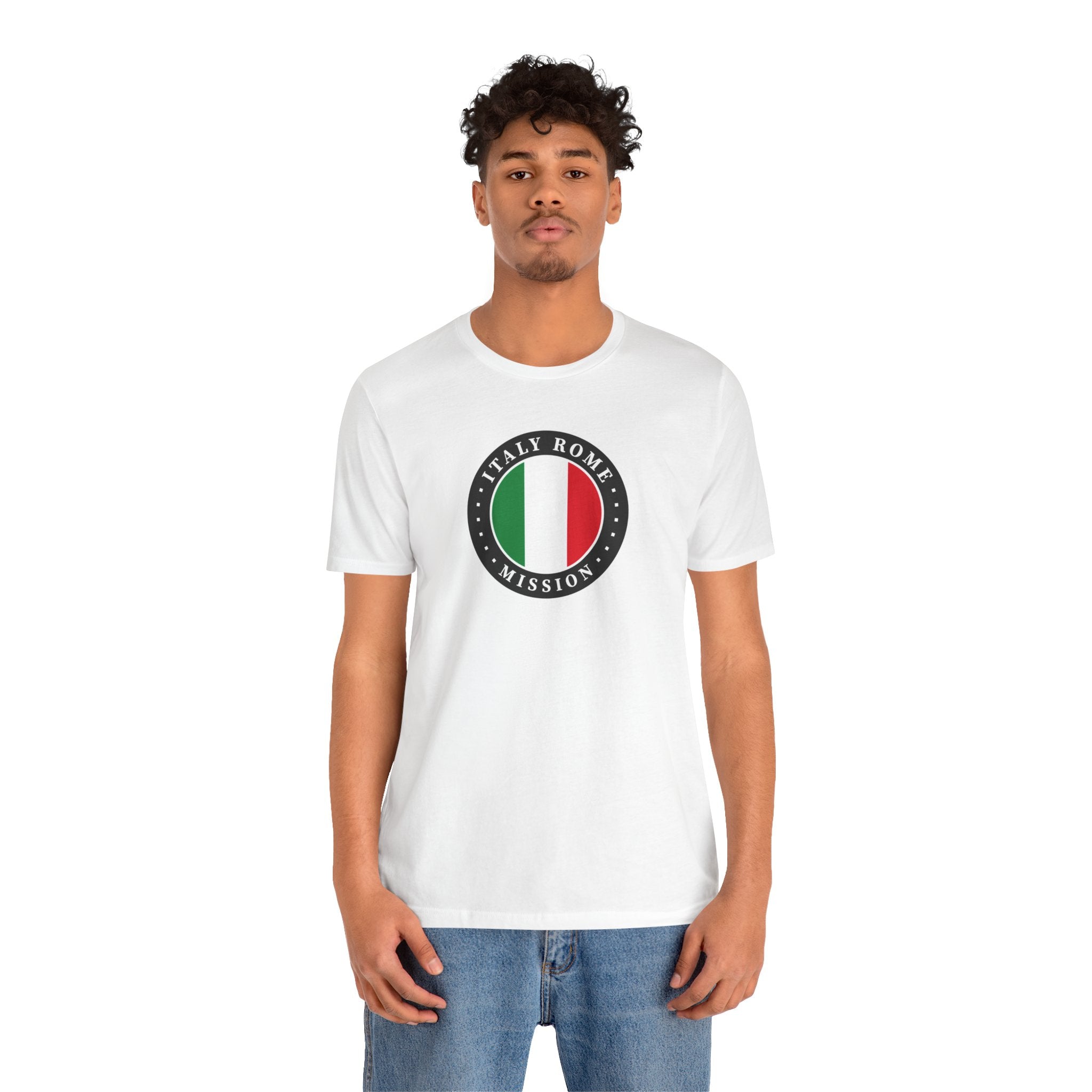 Italy Rome Mission Flag Logo (Black Border) T-shirt - Latter-Day Saint LDS Missionary Gift - Book of Mormon