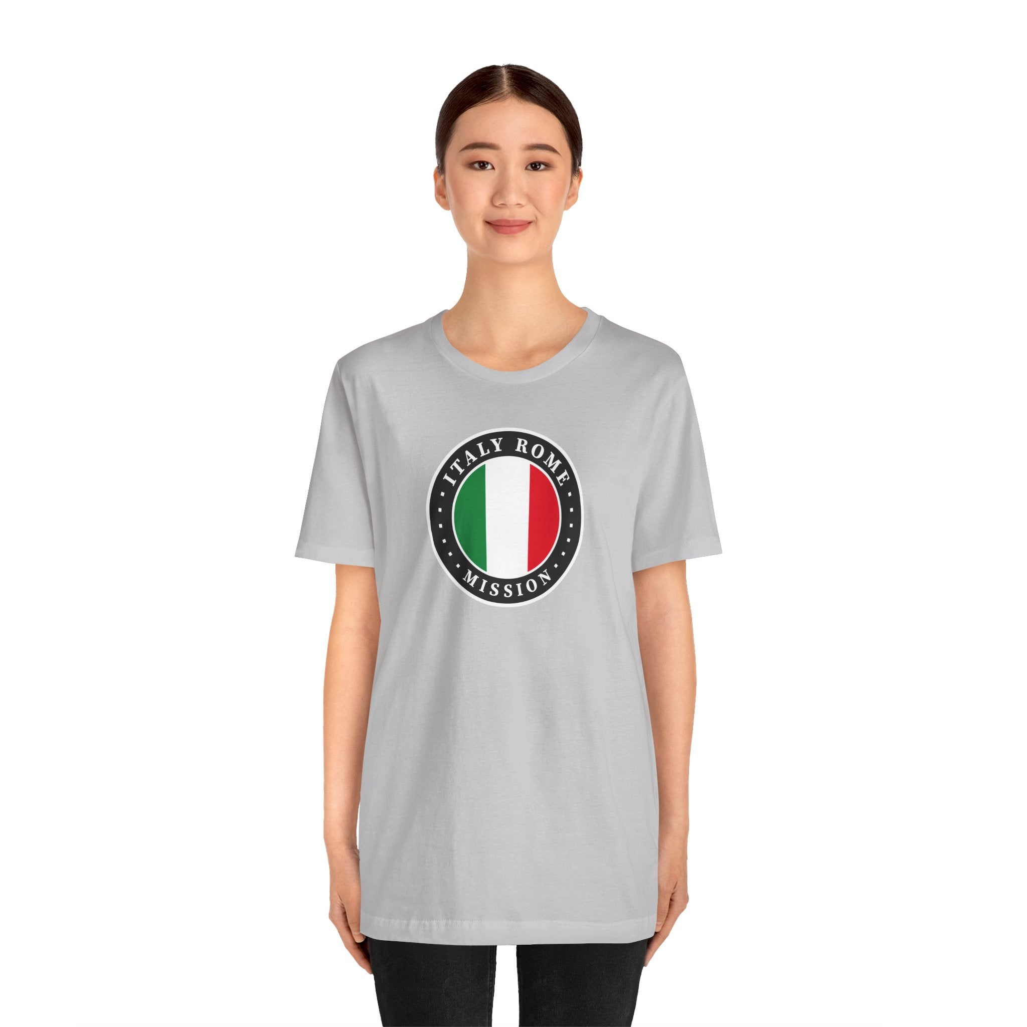 Italy Rome Mission Flag Logo (Black Border) T-shirt - Latter-Day Saint LDS Missionary Gift - Book of Mormon