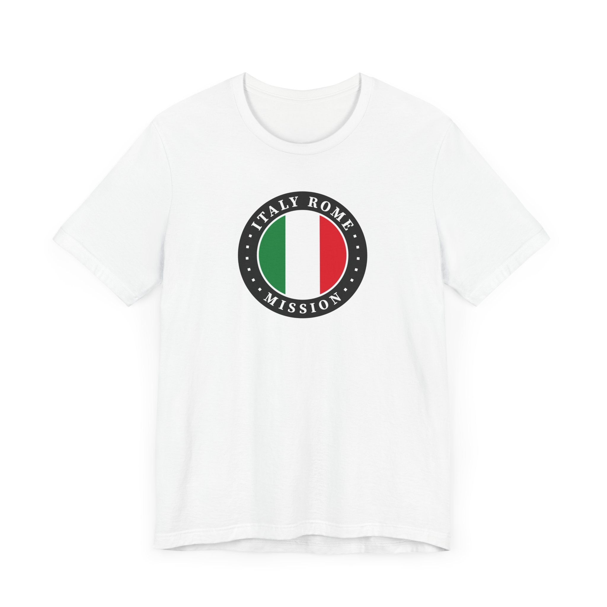 Italy Rome Mission Flag Logo (Black Border) T-shirt - Latter-Day Saint LDS Missionary Gift - Book of Mormon