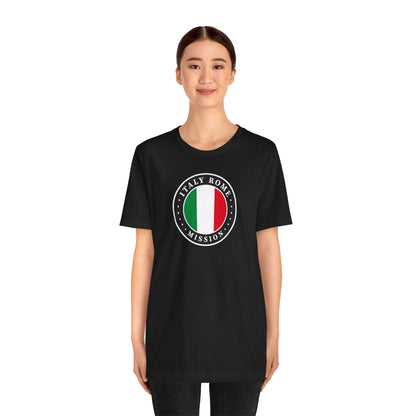 Italy Rome Mission Flag Logo (Black Border) T-shirt - Latter-Day Saint LDS Missionary Gift - Book of Mormon