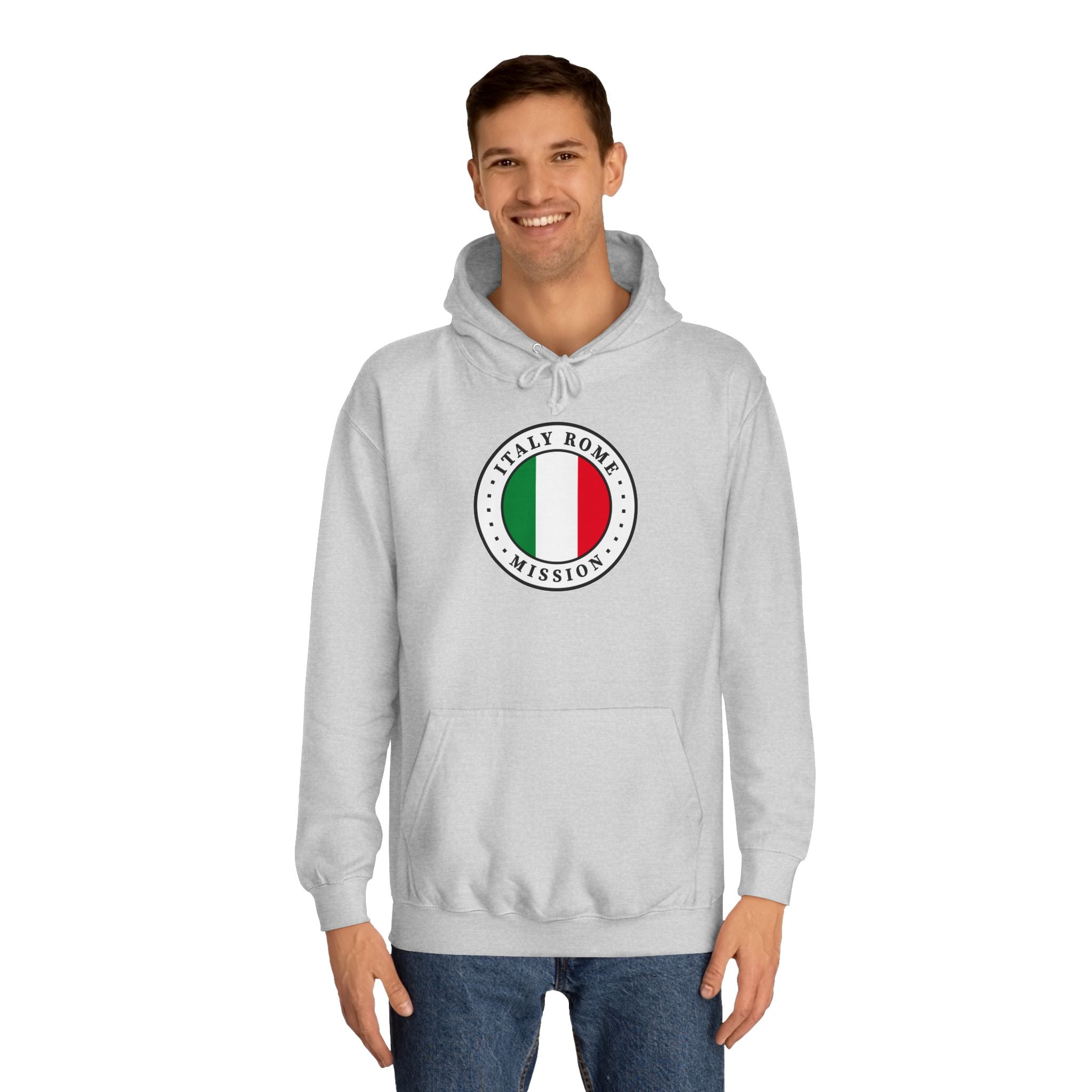 Italy Rome Mission Flag Logo (White Border) College Hoodie - Latter-Day Saint LDS Missionary Gift - Book of Mormon