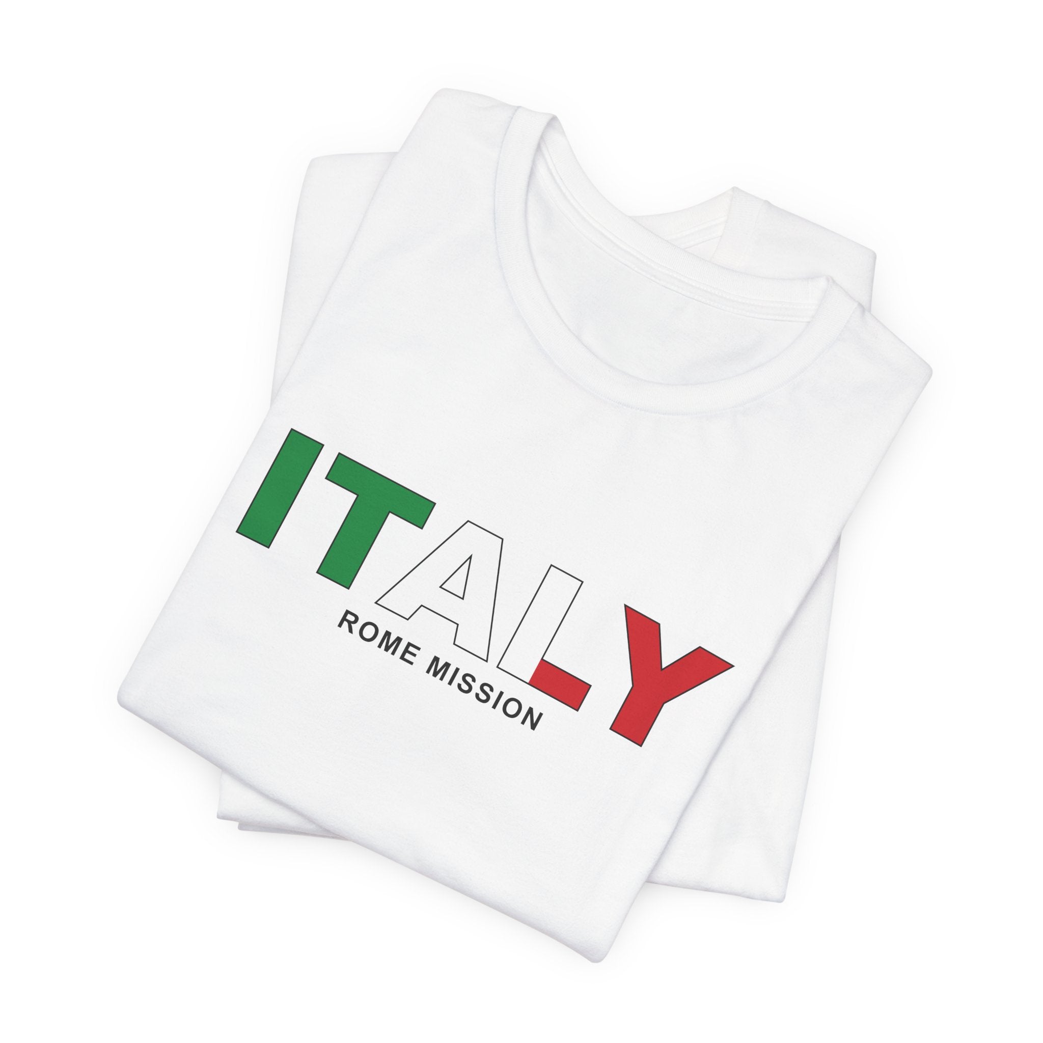 Italy Rome Mission Flag Title T-shirt - Latter-Day Saint LDS Missionary Gift - Book of Mormon