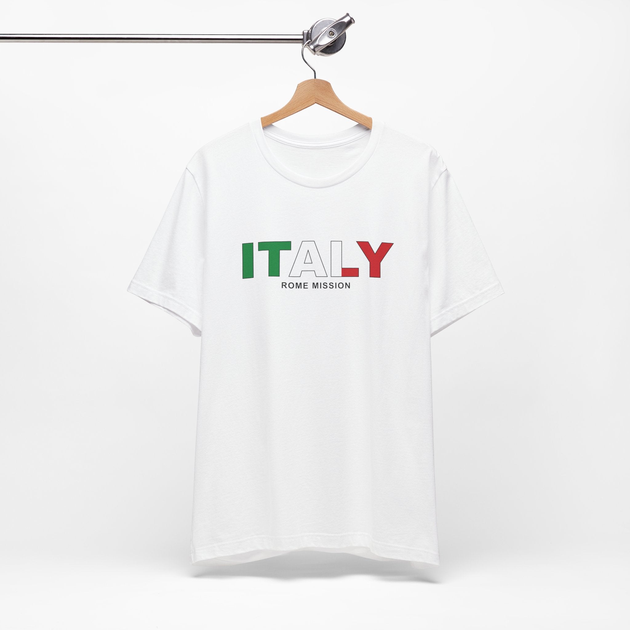 Italy Rome Mission Flag Title T-shirt - Latter-Day Saint LDS Missionary Gift - Book of Mormon