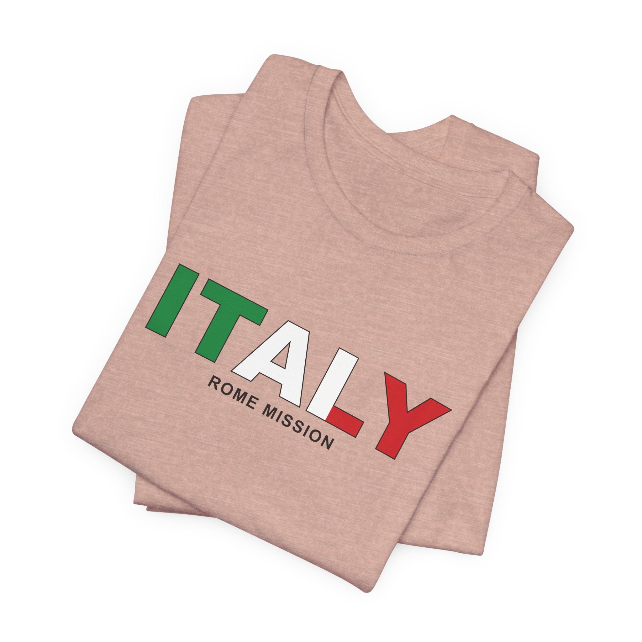 Italy Rome Mission Flag Title T-shirt - Latter-Day Saint LDS Missionary Gift - Book of Mormon