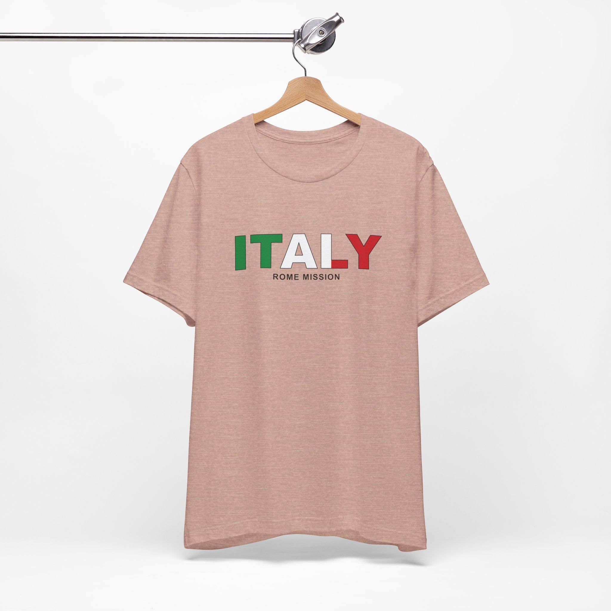 Italy Rome Mission Flag Title T-shirt - Latter-Day Saint LDS Missionary Gift - Book of Mormon