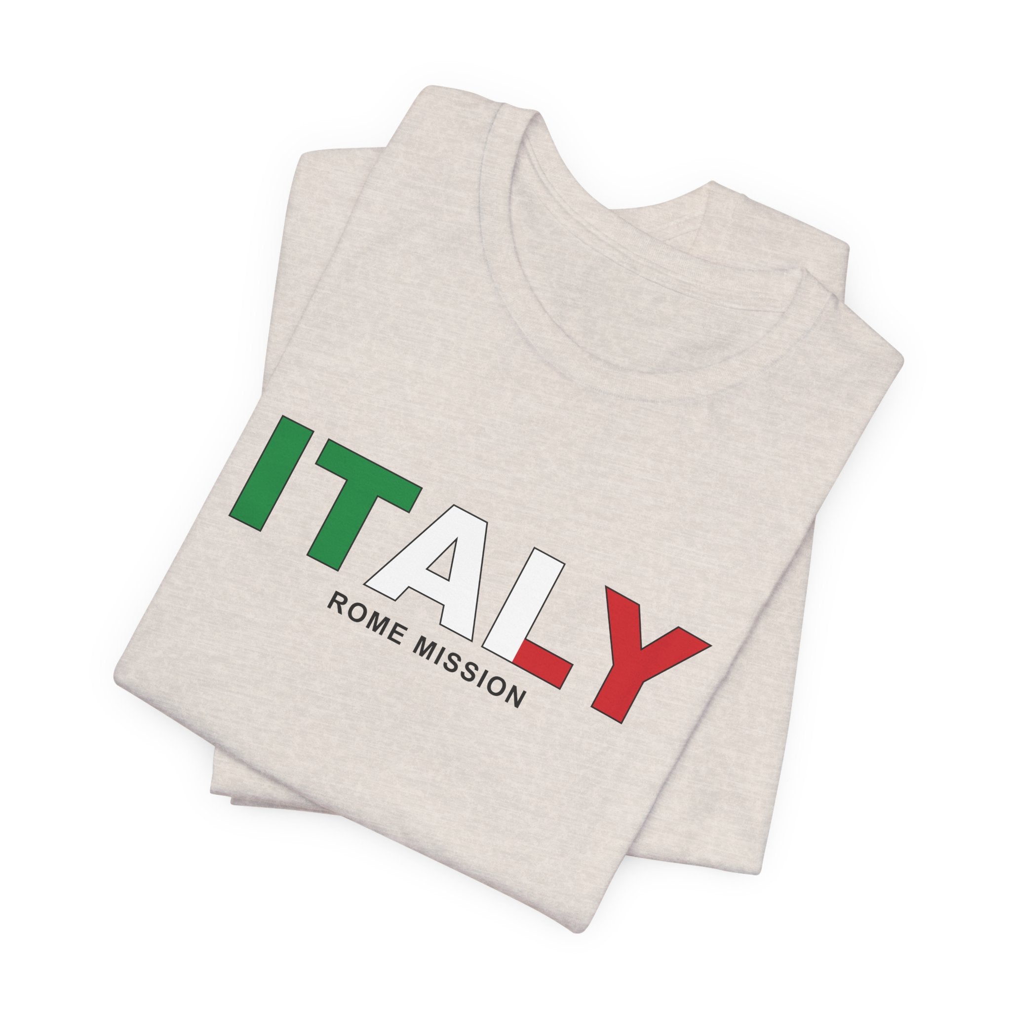 Italy Rome Mission Flag Title T-shirt - Latter-Day Saint LDS Missionary Gift - Book of Mormon