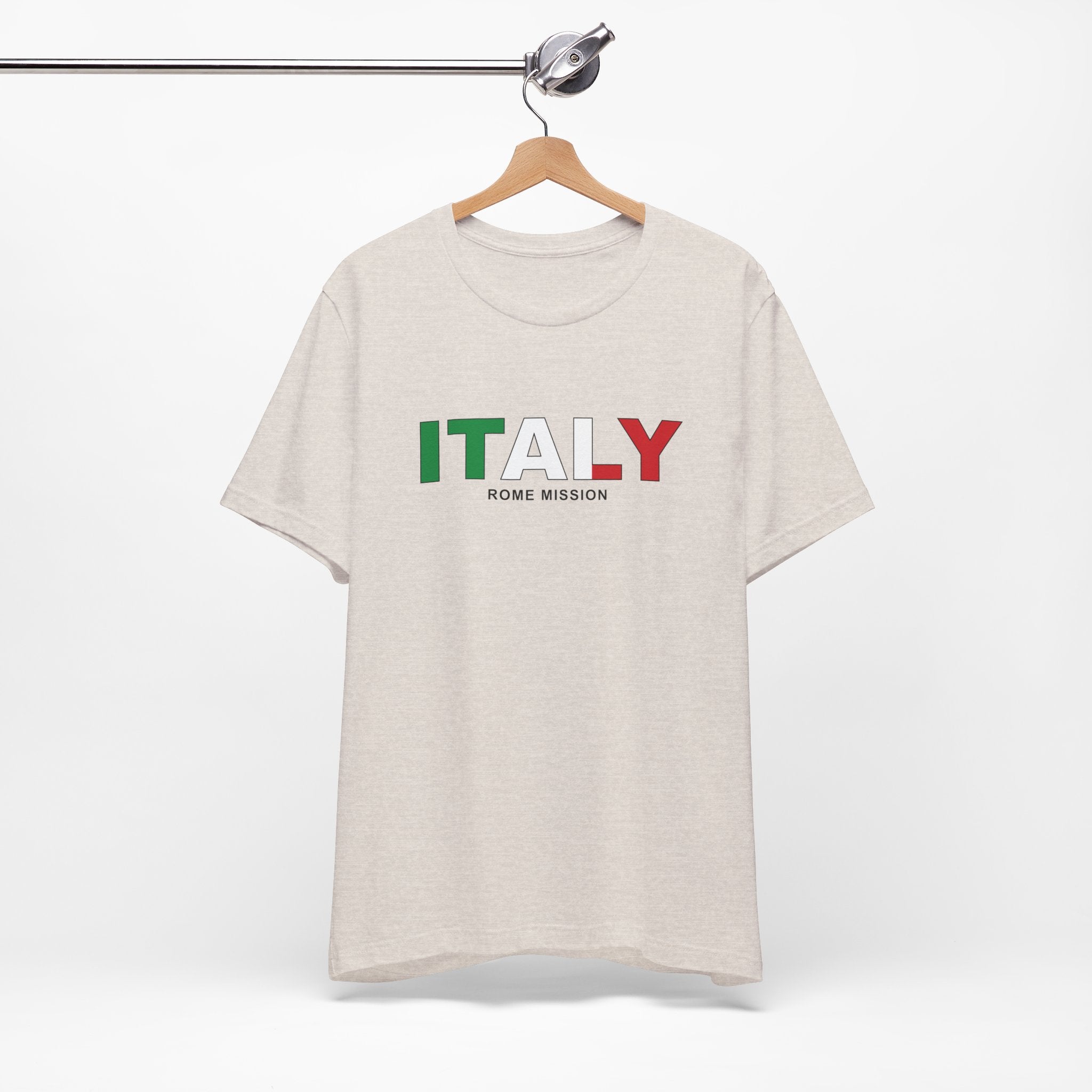 Italy Rome Mission Flag Title T-shirt - Latter-Day Saint LDS Missionary Gift - Book of Mormon