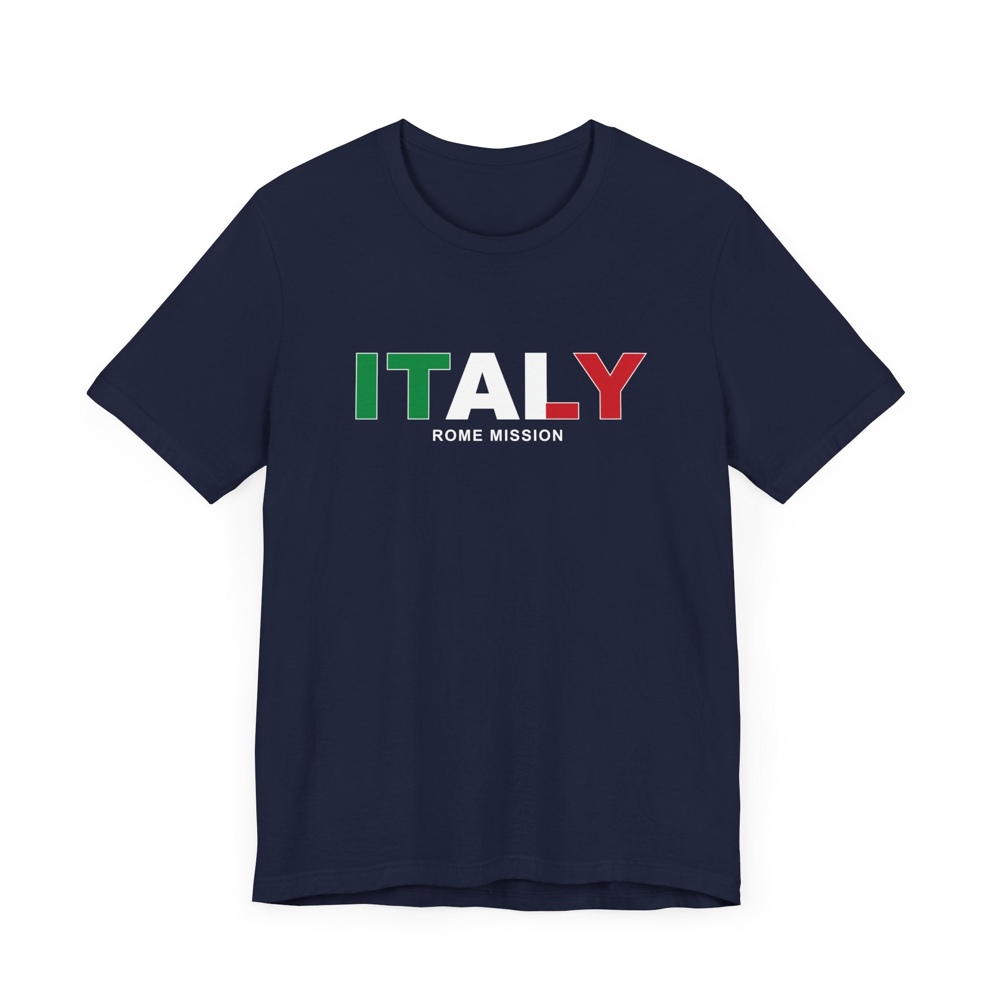 Italy Rome Mission Flag Title T-shirt - Latter-Day Saint LDS Missionary Gift - Book of Mormon