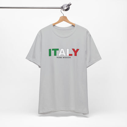 Italy Rome Mission Flag Title T-shirt - Latter-Day Saint LDS Missionary Gift - Book of Mormon