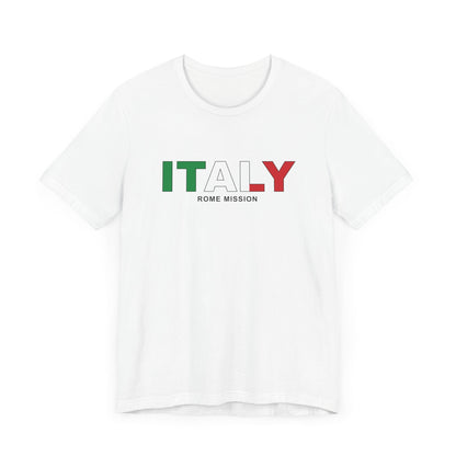 Italy Rome Mission Flag Title T-shirt - Latter-Day Saint LDS Missionary Gift - Book of Mormon