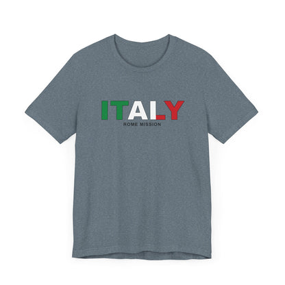 Italy Rome Mission Flag Title T-shirt - Latter-Day Saint LDS Missionary Gift - Book of Mormon