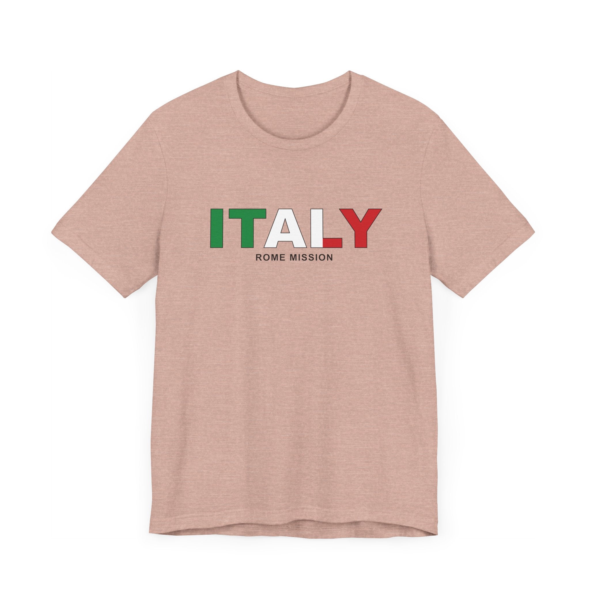 Italy Rome Mission Flag Title T-shirt - Latter-Day Saint LDS Missionary Gift - Book of Mormon