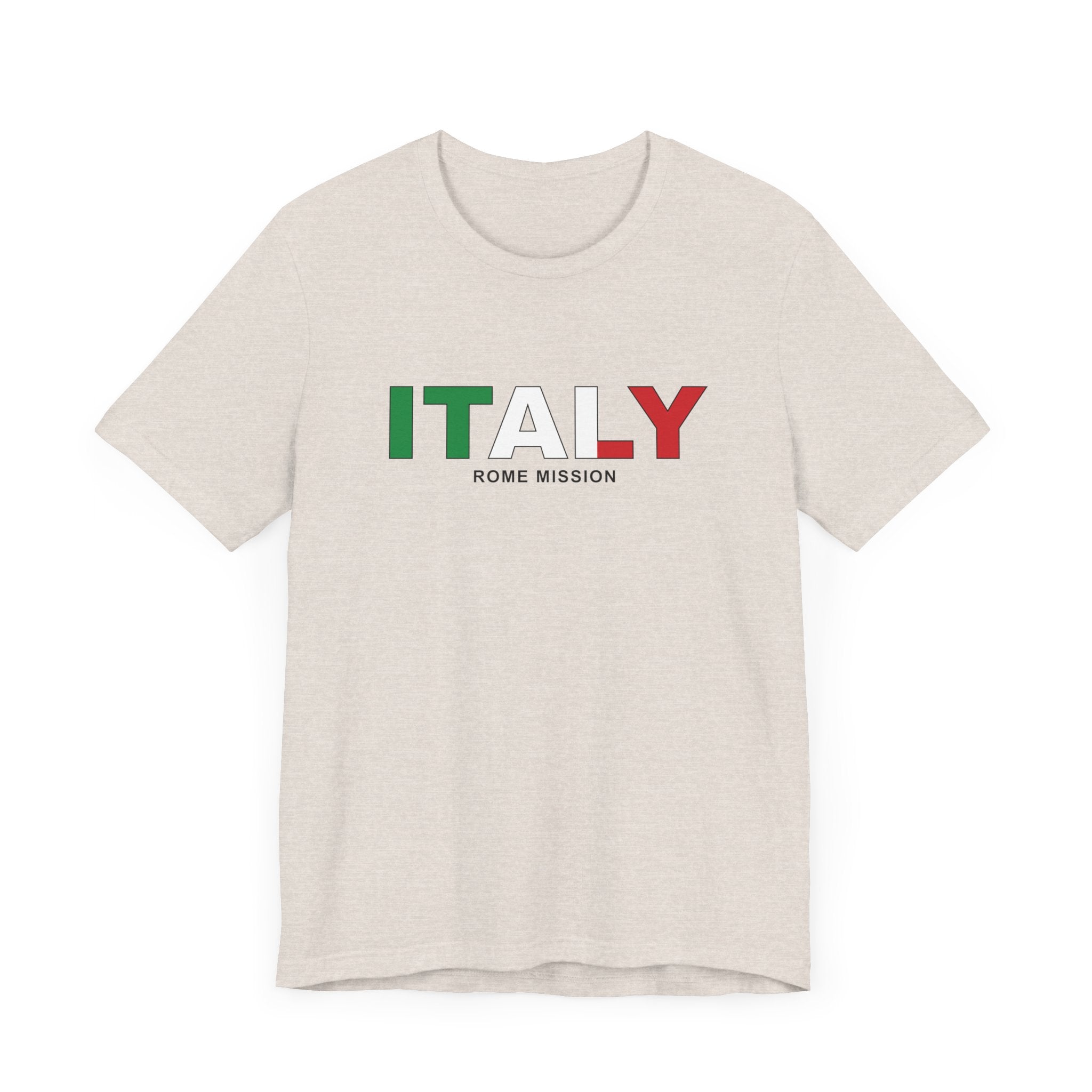 Italy Rome Mission Flag Title T-shirt - Latter-Day Saint LDS Missionary Gift - Book of Mormon