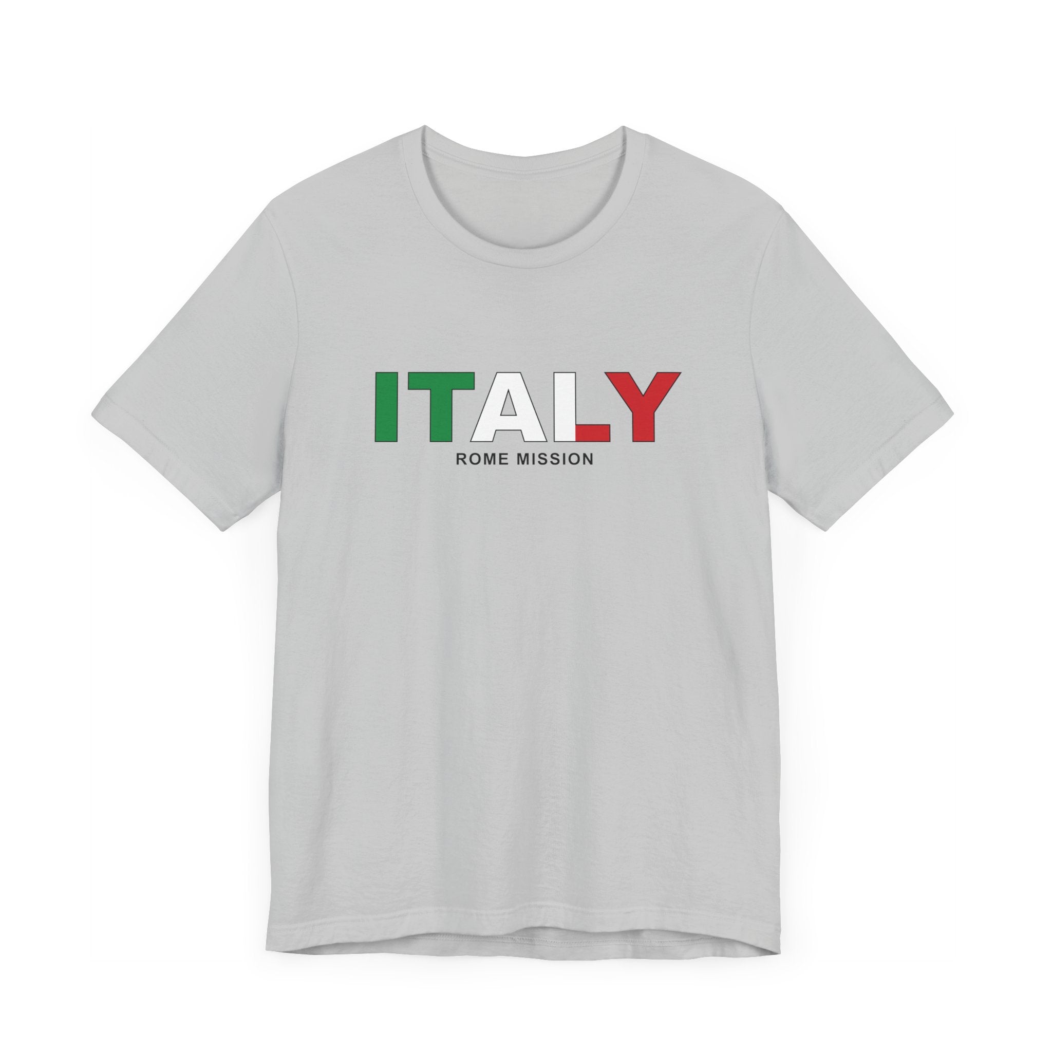 Italy Rome Mission Flag Title T-shirt - Latter-Day Saint LDS Missionary Gift - Book of Mormon