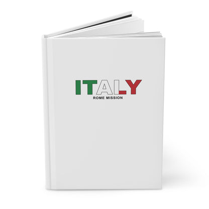 Italy Rome Mission Flag Title White Hardcover Journal Matte - Latter-Day Saint LDS Missionary Gift - Book of Mormon