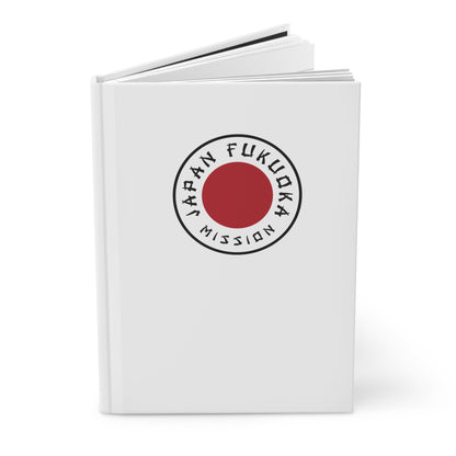 Japan Fukuoka Mission Logo Design White Hardcover Journal Matte - Latter-Day Saint LDS Missionary Gift - Book of Mormon