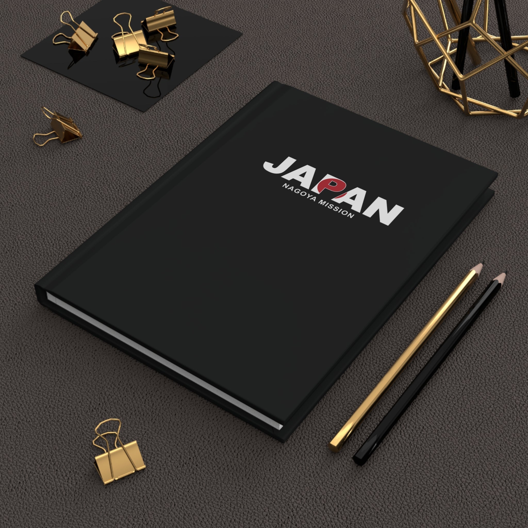 Japan Nagoya Mission Flag Title Black Hardcover Journal Matte - Latter-Day Saint LDS Missionary Gift - Book of Mormon