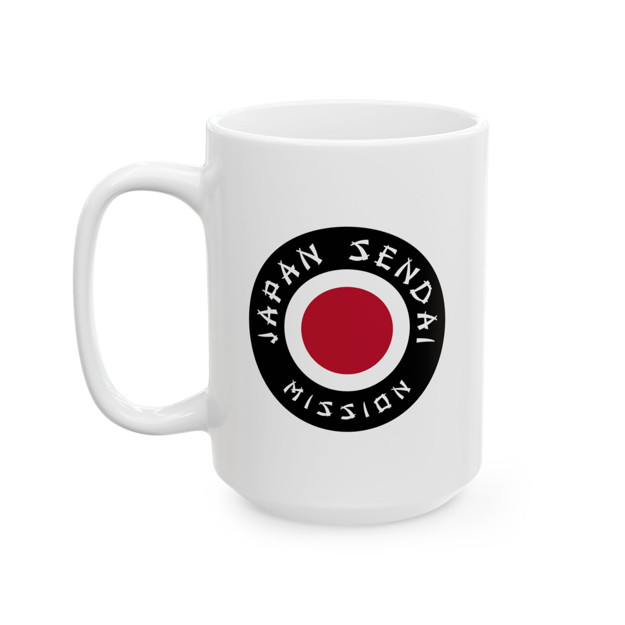 Japan Sendai Mission Circular Flag White Ceramic Mug - Latter-Day Saint LDS Missionary Gift - Book of Mormon