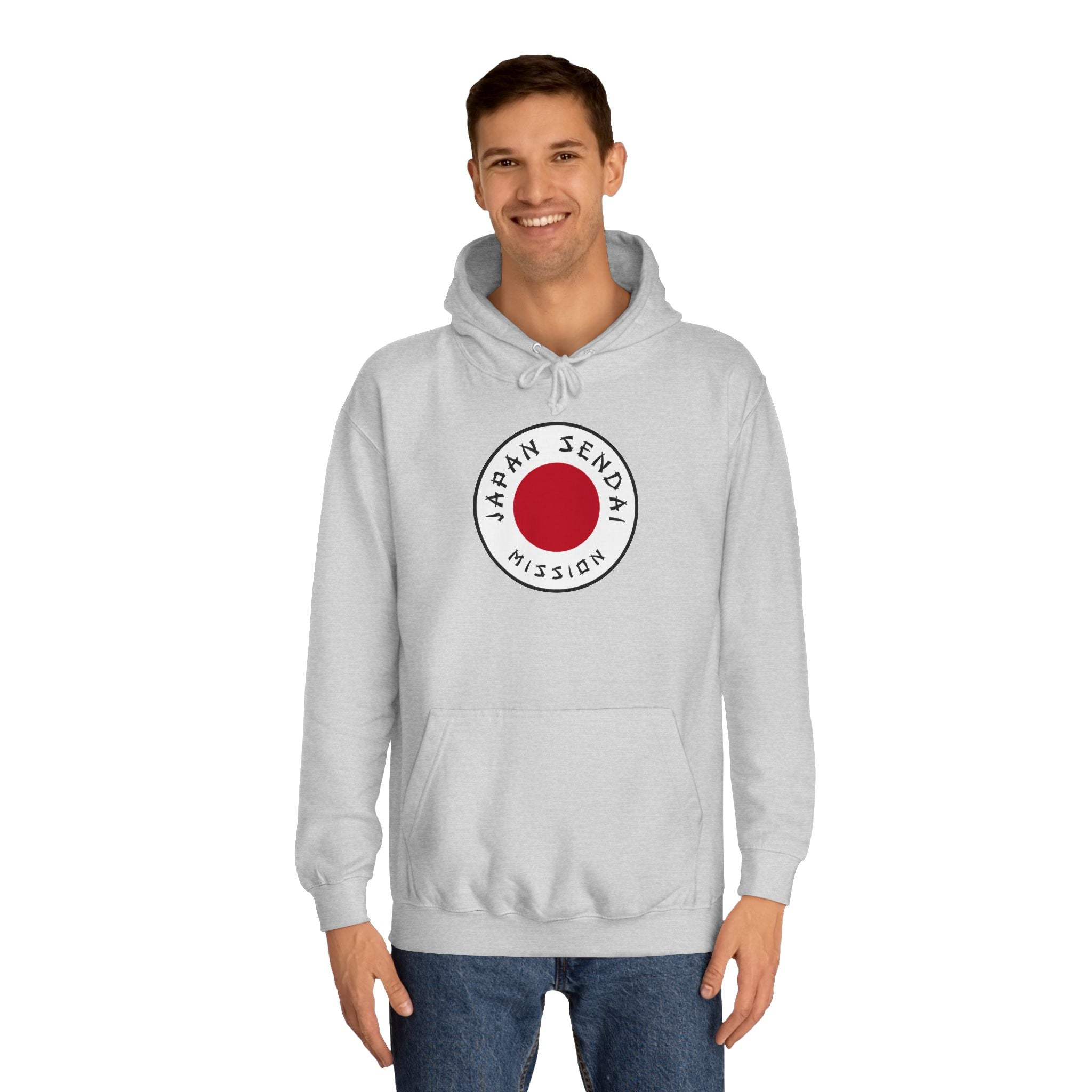 Japan Sendai Mission Flag Logo (White Border) College Hoodie - Latter-Day Saint LDS Missionary Gift - Book of Mormon