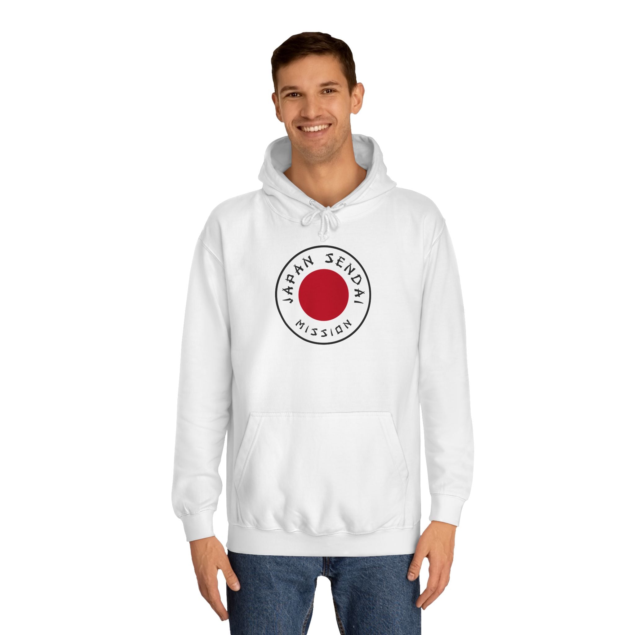 Japan Sendai Mission Flag Logo (White Border) College Hoodie - Latter-Day Saint LDS Missionary Gift - Book of Mormon