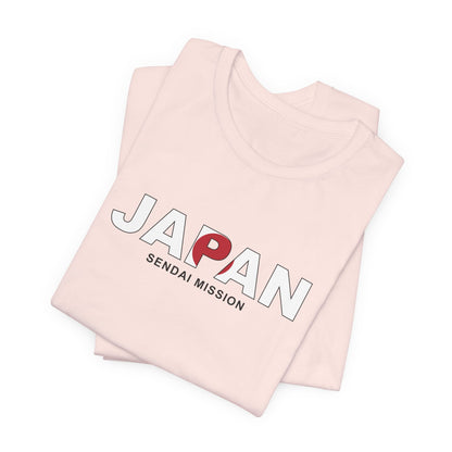 Japan Sendai Mission Flag Title T-shirt - Latter-Day Saint LDS Missionary Gift - Book of Mormon