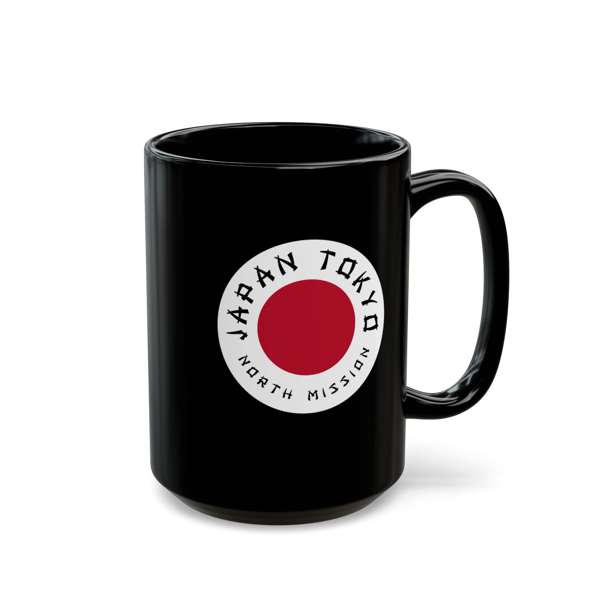 Japan Tokyo North Mission Circular Flag Black Ceramic Mug - Latter-Day Saint LDS Missionary Gift - Book of Mormon