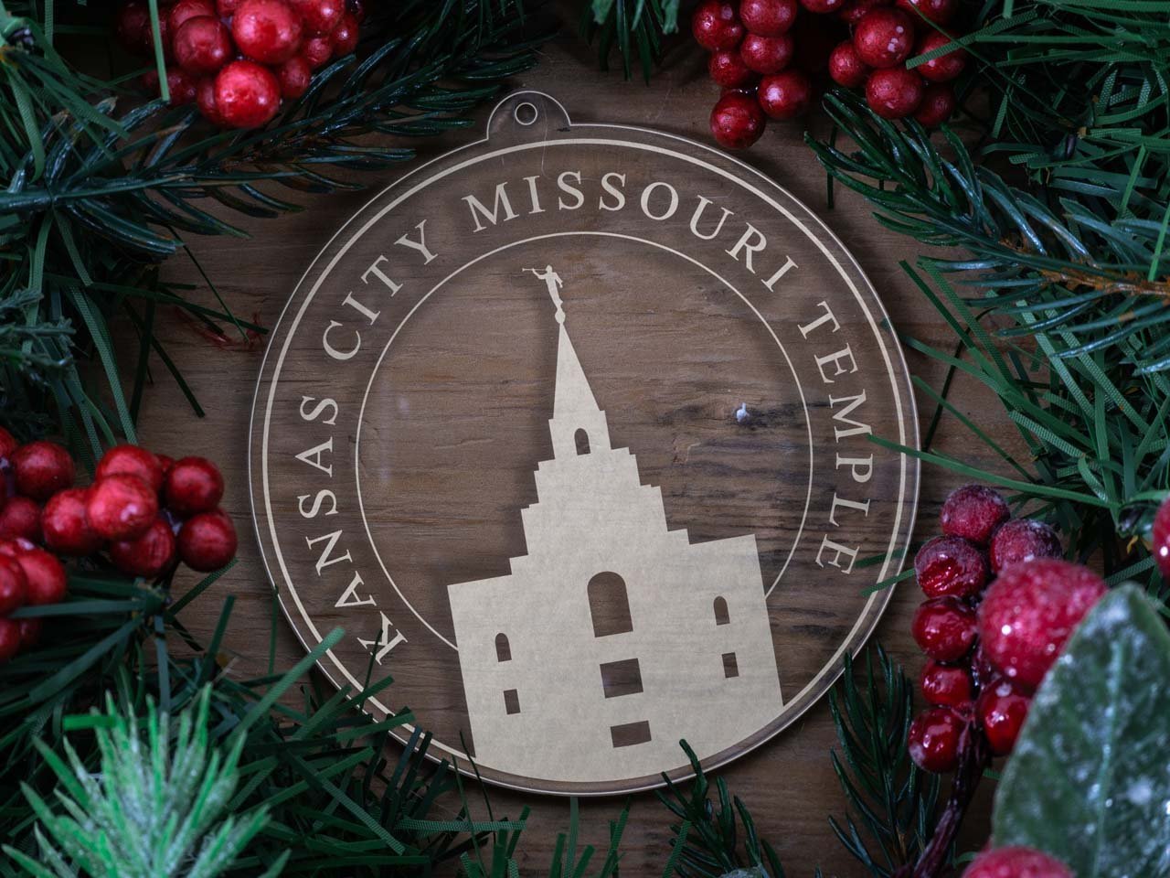 Kansas City Missouri Temple Christmas Ornament - Latter-Day Saint LDS Missionary Gift - Book of Mormon