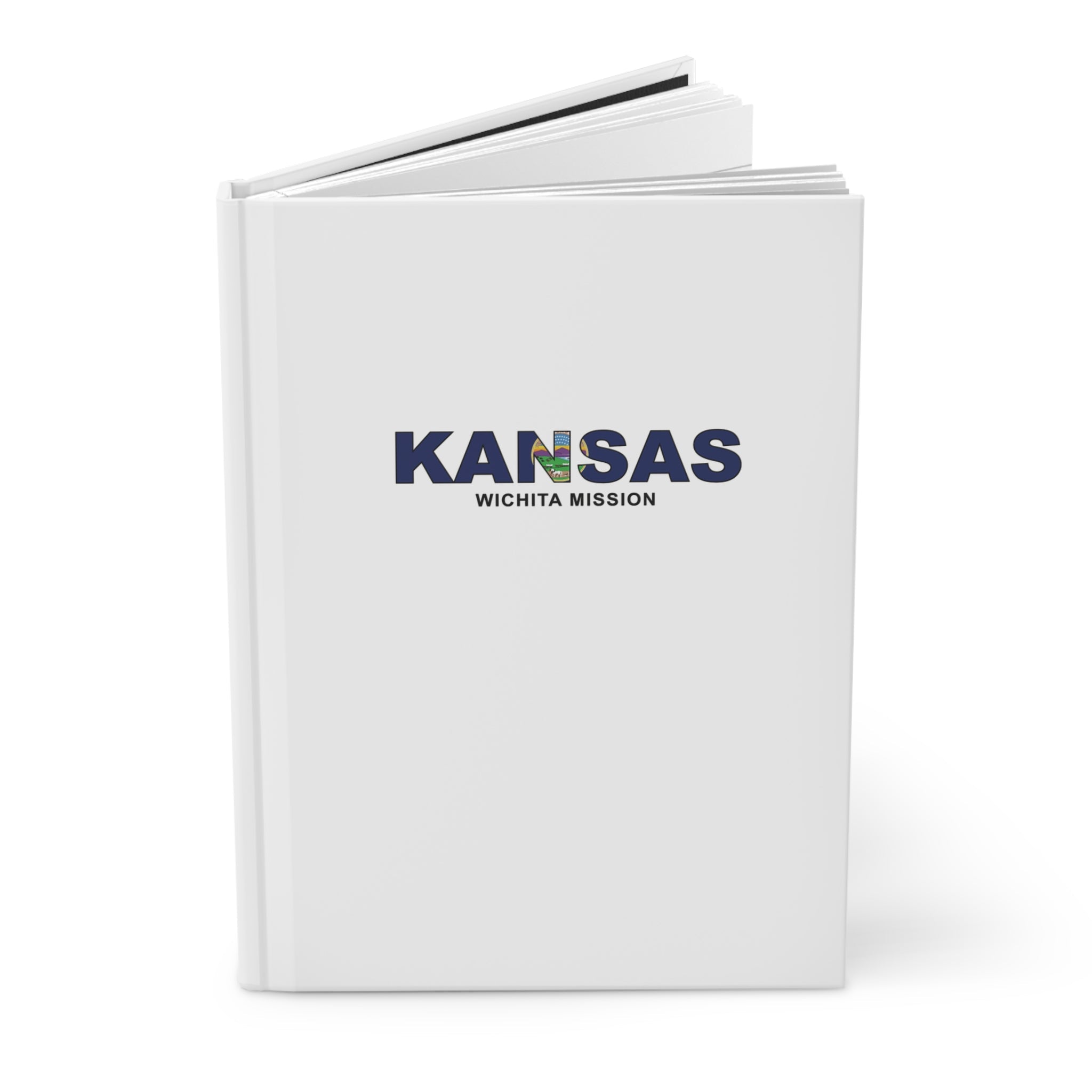 Kansas Wichita Mission Flag Title White Hardcover Journal Matte - Latter-Day Saint LDS Missionary Gift - Book of Mormon